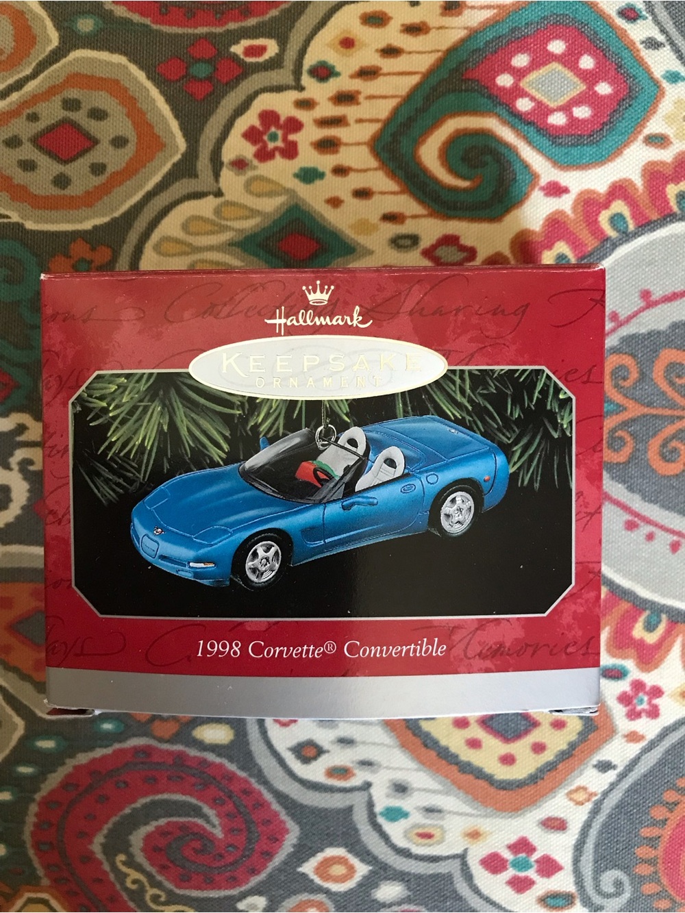 Hallmark 1998 Chevrolet Corvette Convertible Blue Keepsake Christmas Ornament
